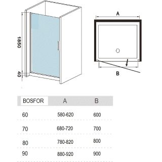 BOSFOR 70 МТ Душевое ограждение